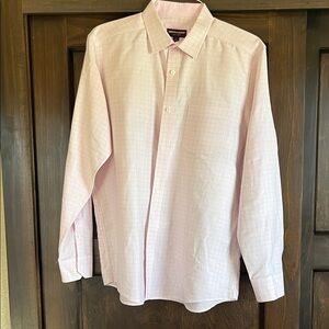 Johnston & Murphy Light Pink Grid Dress Shirt